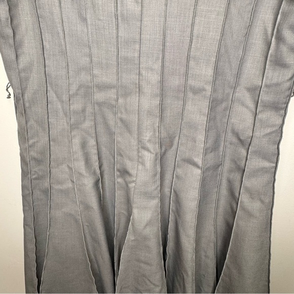 Calvin Klein Grey Pleated Midi Dress Back Zip Closure Size 12 - Picture 7 of 13